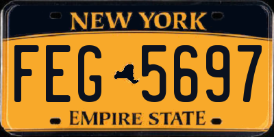 NY license plate FEG5697