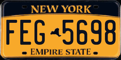 NY license plate FEG5698
