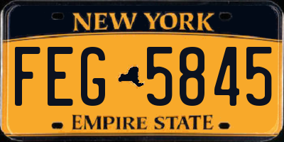 NY license plate FEG5845