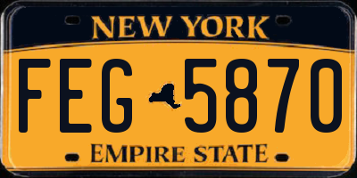 NY license plate FEG5870