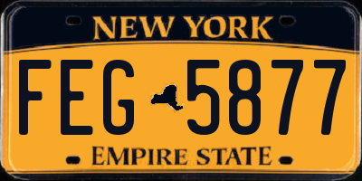 NY license plate FEG5877