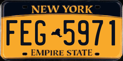 NY license plate FEG5971