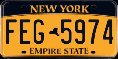 NY license plate FEG5974
