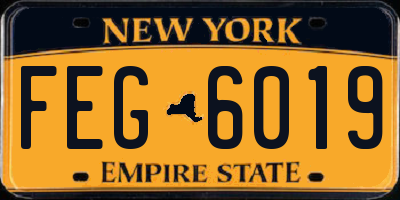 NY license plate FEG6019