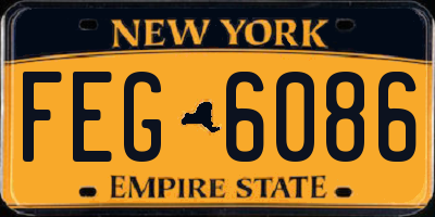 NY license plate FEG6086