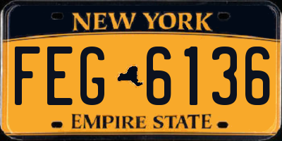 NY license plate FEG6136