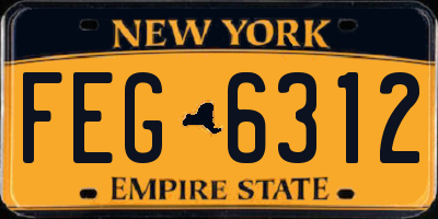 NY license plate FEG6312