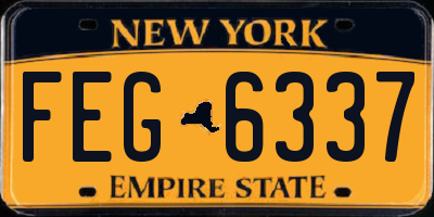 NY license plate FEG6337
