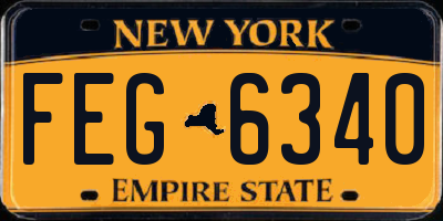 NY license plate FEG6340