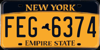 NY license plate FEG6374