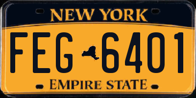 NY license plate FEG6401