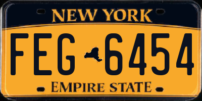 NY license plate FEG6454