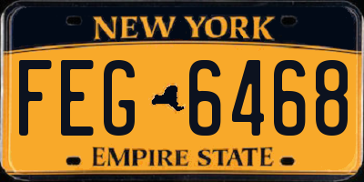 NY license plate FEG6468