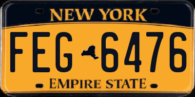 NY license plate FEG6476