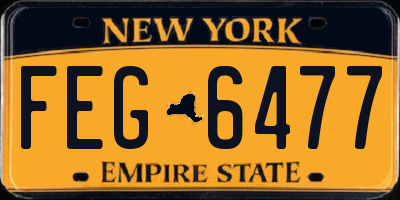 NY license plate FEG6477