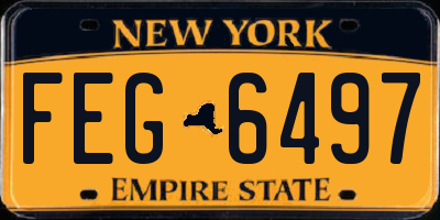 NY license plate FEG6497
