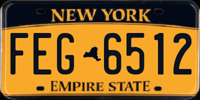 NY license plate FEG6512