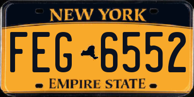 NY license plate FEG6552