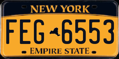 NY license plate FEG6553