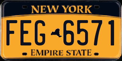 NY license plate FEG6571