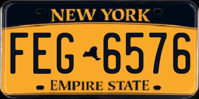 NY license plate FEG6576
