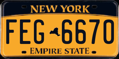 NY license plate FEG6670