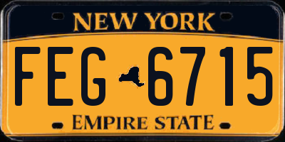 NY license plate FEG6715