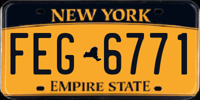 NY license plate FEG6771