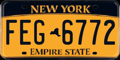 NY license plate FEG6772