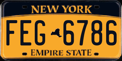 NY license plate FEG6786