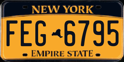 NY license plate FEG6795