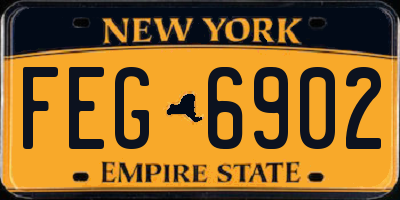 NY license plate FEG6902