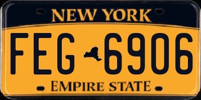 NY license plate FEG6906