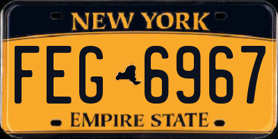 NY license plate FEG6967