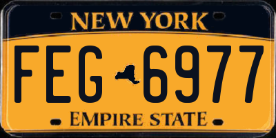 NY license plate FEG6977