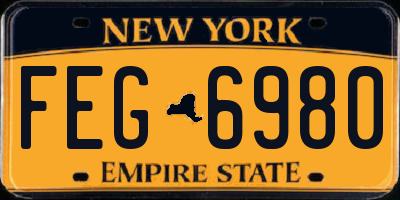NY license plate FEG6980