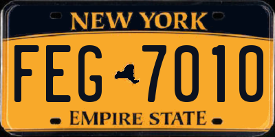 NY license plate FEG7010