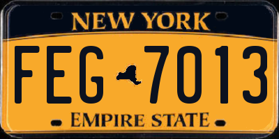 NY license plate FEG7013