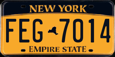 NY license plate FEG7014