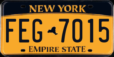 NY license plate FEG7015