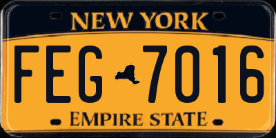 NY license plate FEG7016