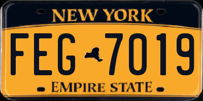 NY license plate FEG7019