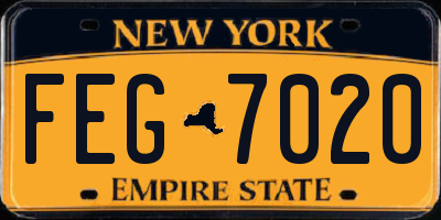 NY license plate FEG7020