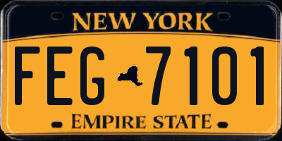NY license plate FEG7101