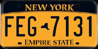 NY license plate FEG7131