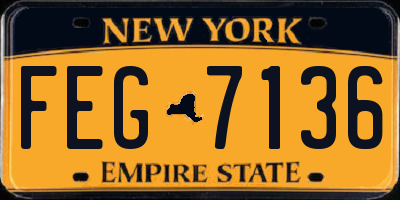 NY license plate FEG7136