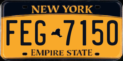 NY license plate FEG7150