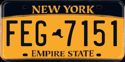 NY license plate FEG7151