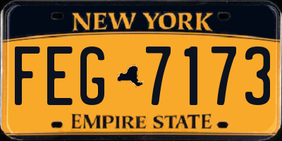 NY license plate FEG7173