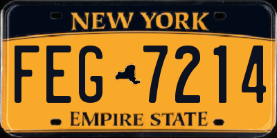 NY license plate FEG7214